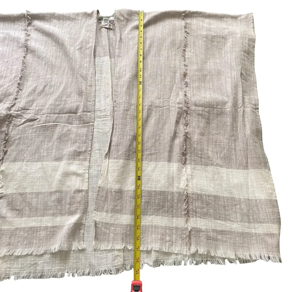 Universal Thread Womens Mauve Striped Cotton Kimono Wrap Fringe Trim One Size
